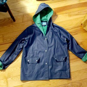 VINTAGE RAINCOAT HEARTS REVERSIBLE 1980s RAINSKINS M/L